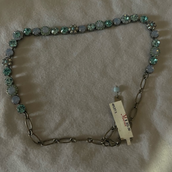 MARIANA - RG PENDANT NECKLACE - W/YLW & BLUE CRYSTALS